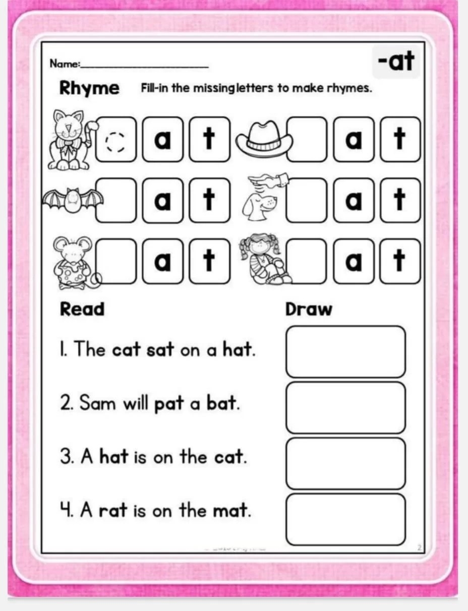 AN Word Family Worksheets Kindergarten Mom