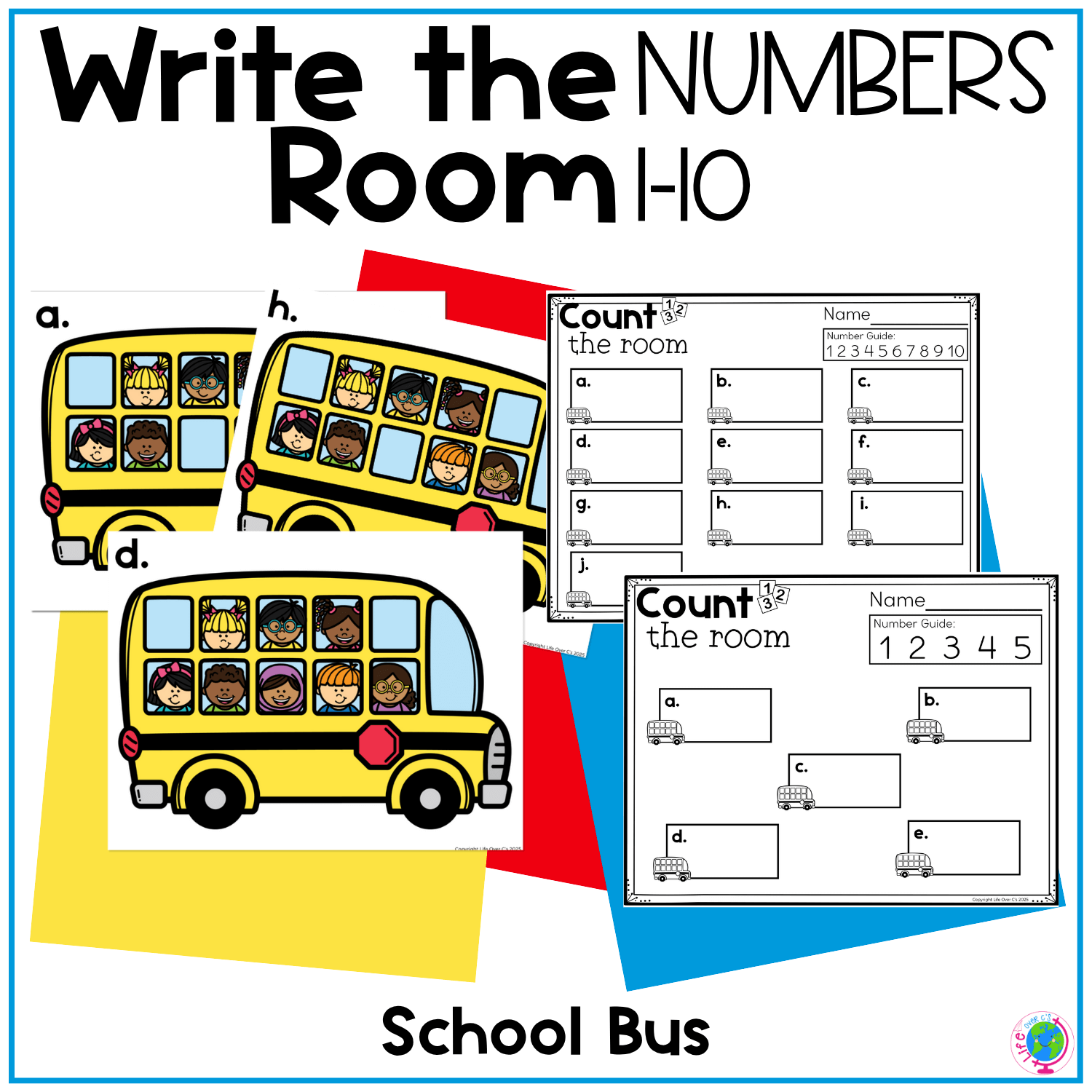 Write The Room Numbers 1 10 School Bus