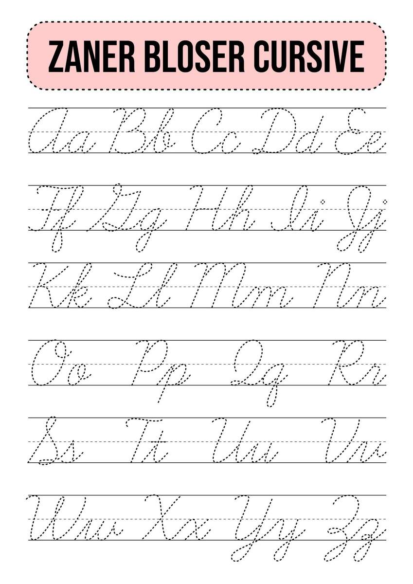 Zaner Bloser Handwriting Chart 10 Free PDF Printables Printablee